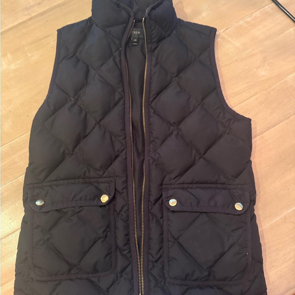 J. Crew Black Quilted Puffer Vest